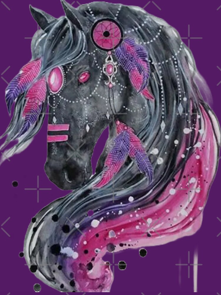 Black Horse Essential T-Shirt by ROBIOBAR