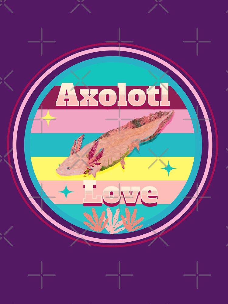 Kawaii Love Axolotl Love Swimming by ginaisarty