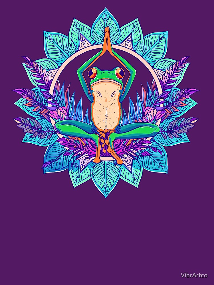 Frog Mandala Zen Pose by VibrArtco