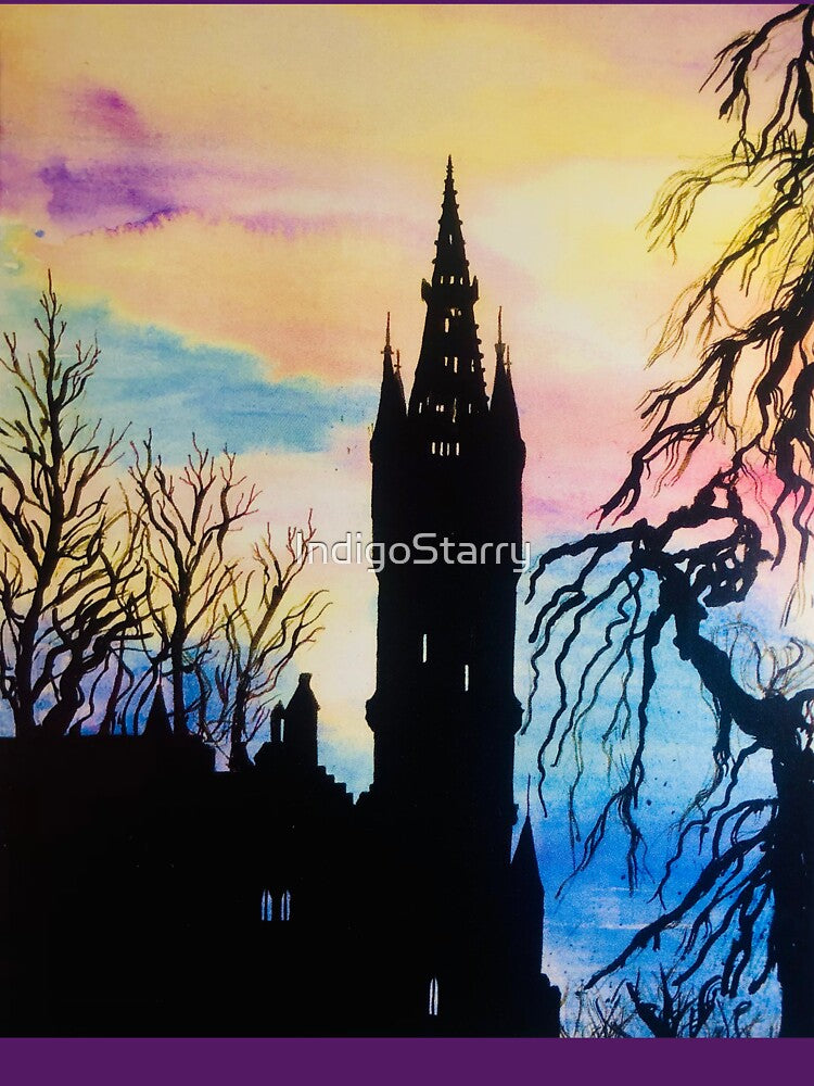 University of Glasgow Spire Silhouette by IndigoStarry
