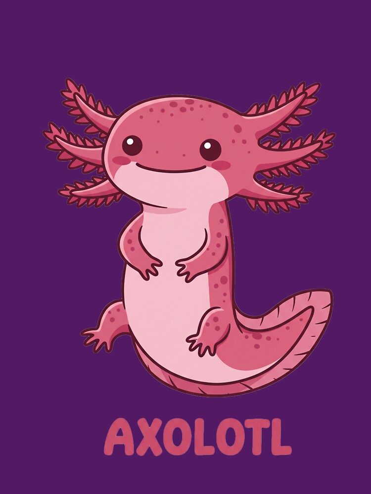 Cute Pink Axolotl Illustration with Kawaii Style by MitoDesigns