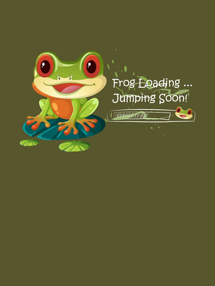 Frog Loading Jumping Soon – Kawaii Frog Meme Art by Dinaelsherkawy