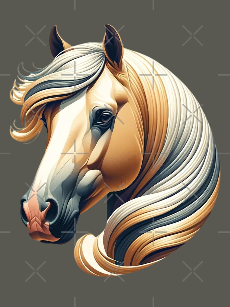 Palomino horse head with white blaze by critterpatchusa
