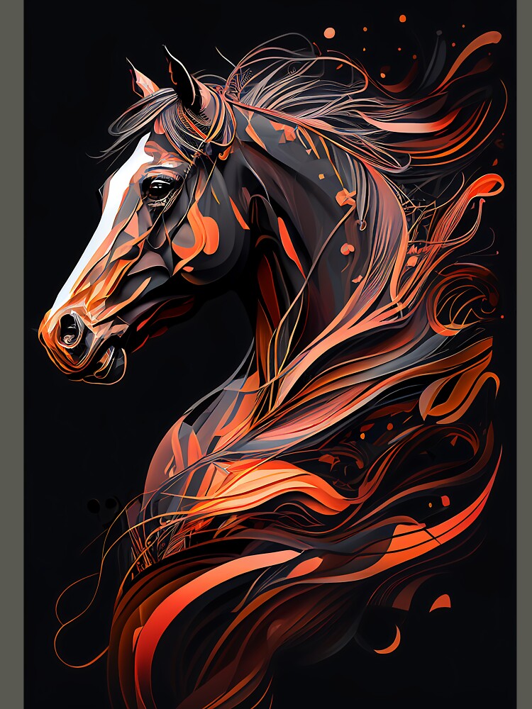 Arabian Horse Riding Abstract Art by WalldeMar