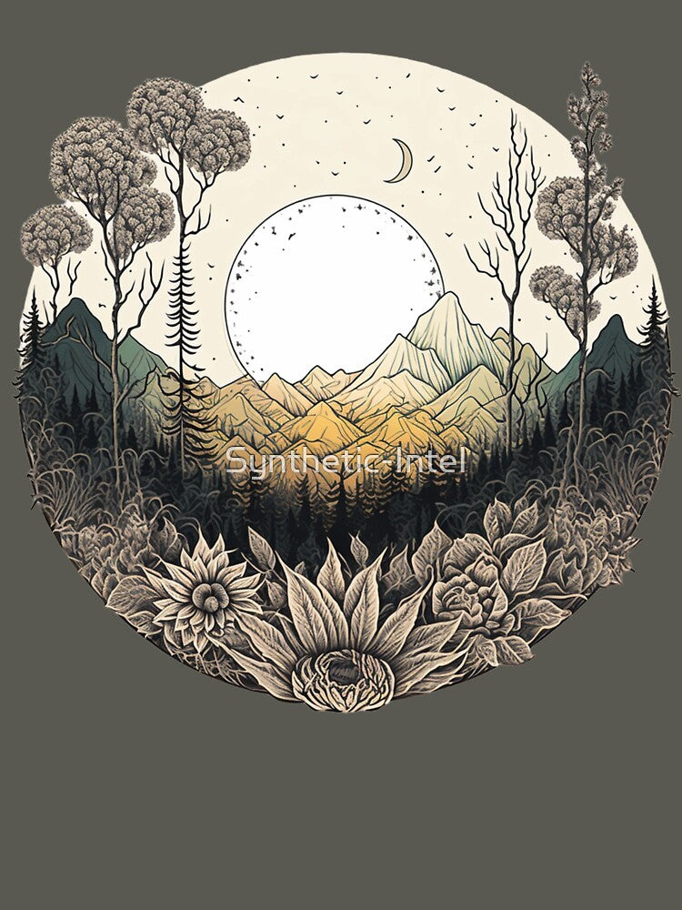 Haunted Forest and Trees | Vintage Forest | Forest Pattern | Woods Design | Trees Pattern | Tree Woodcarving by Synthetic-Intel