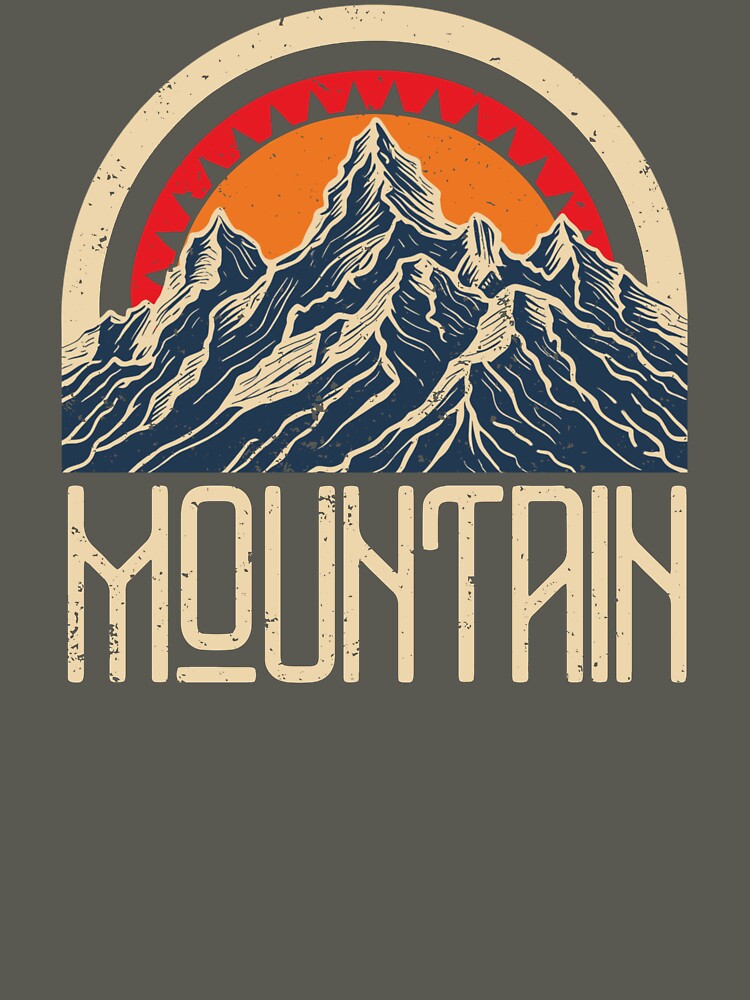 Vintage Mountain Adventure Design – Retro Outdoor Hiking Nature Graphic by Gawii