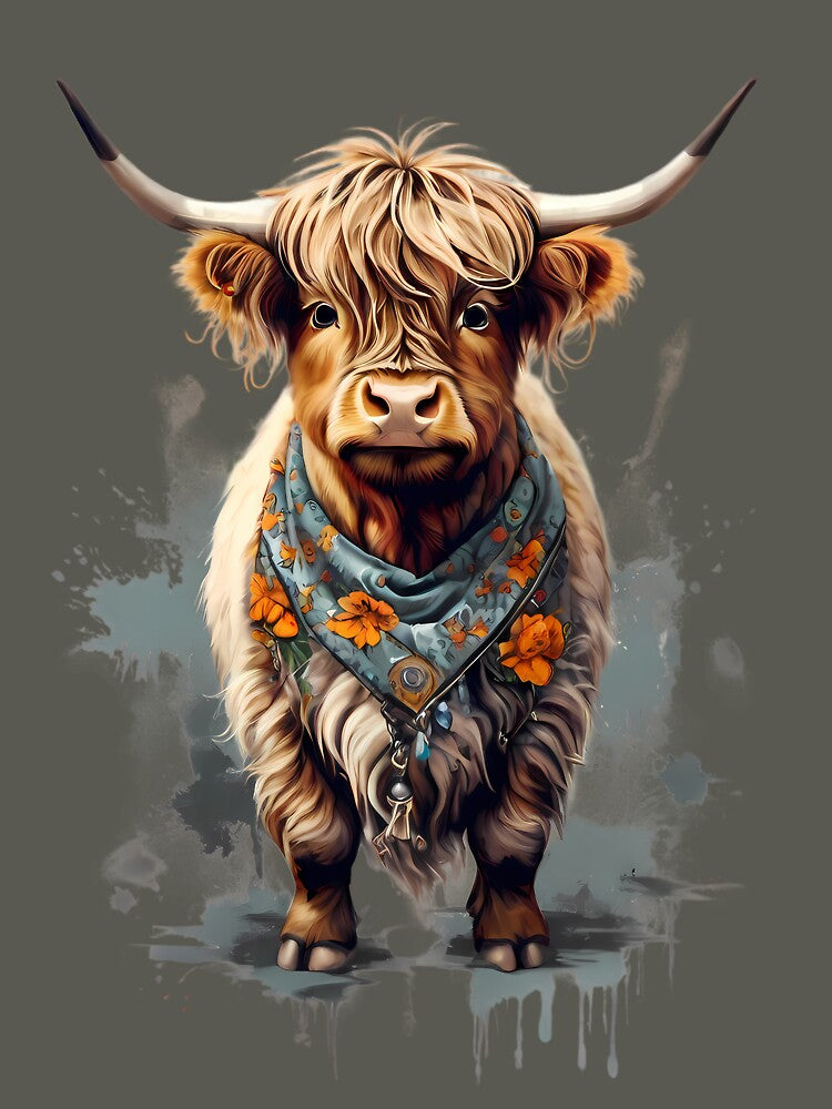 Cute Highland Cow, Full Body by BajanTees