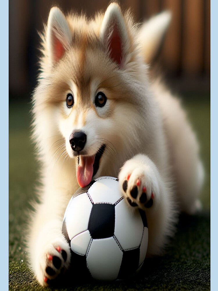 dog playing ball2 by E.D.CH designs.