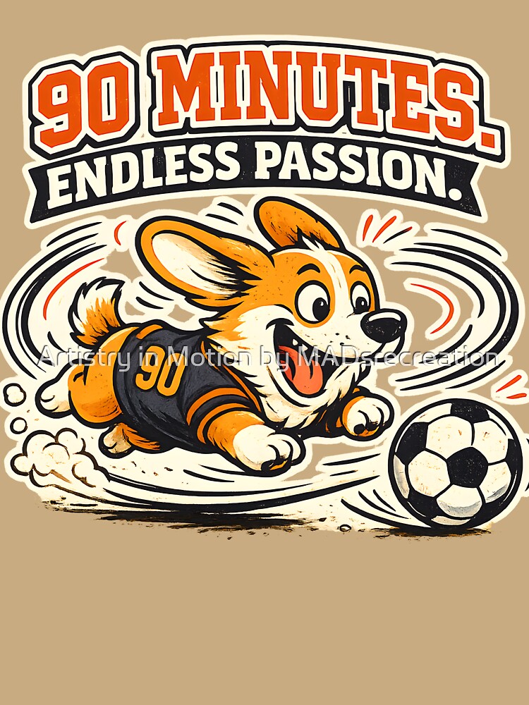 90 MINUTES. ENDLESS PASSION. – Funny Corgi Soccer Chase Vintage Mascot Illustration by  Artistry in Motion by MADsrecreation