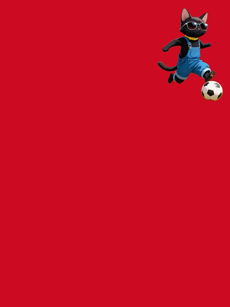 Cool Black Cat Playing Soccer Art by BLUESKY11a