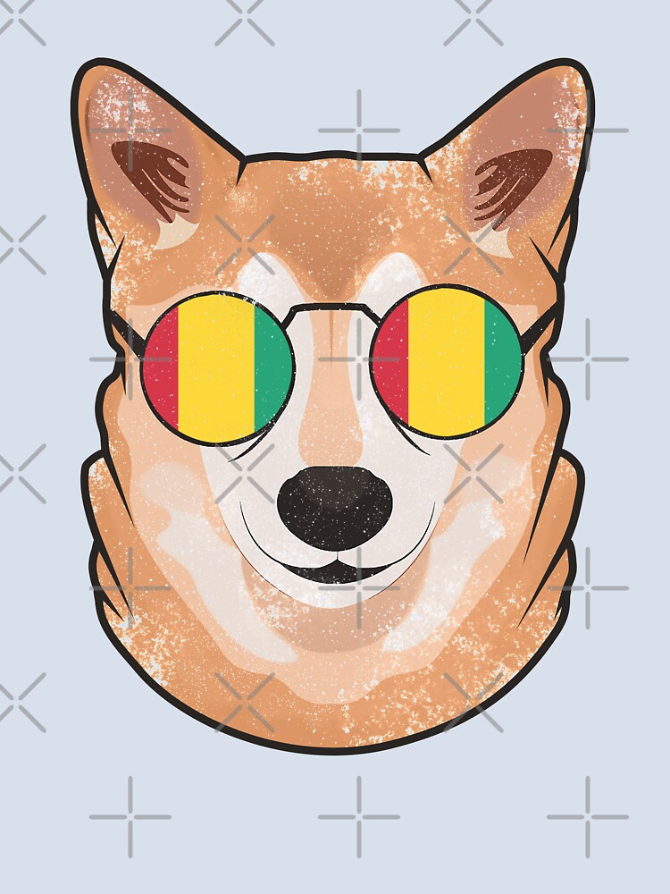 Vintage Patriotic Shiba Inu Guinean Flag by feether-store