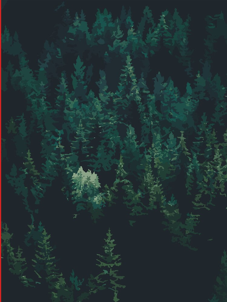 Forest Illustration:- Forest Wall Art-Forest Art Print by typoinspired