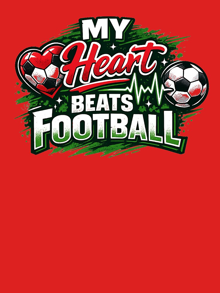 My Heart Beats Football | Soccer Heartbeat Design by DNHZstore