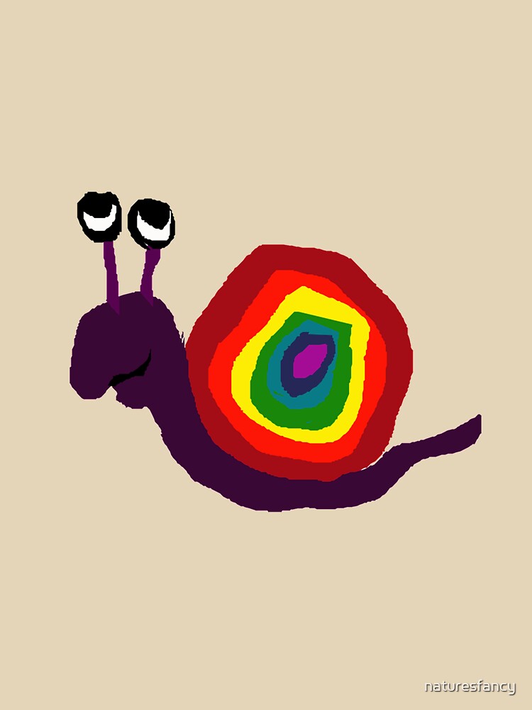 Funy Colorful Rainbow Snail Art Original by Nature's Fancy