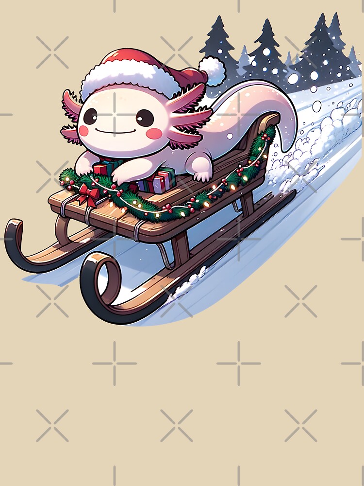 Axolotl Christmas Sleigh by Mekone