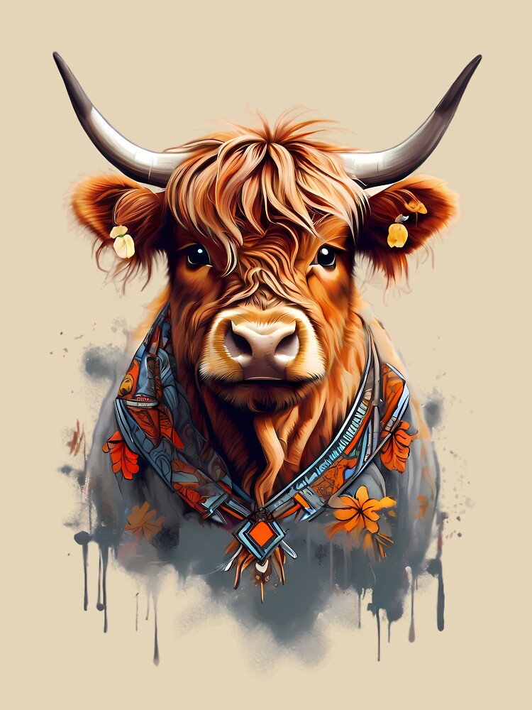 Cute Highland Cow, Spirit by BajanTees