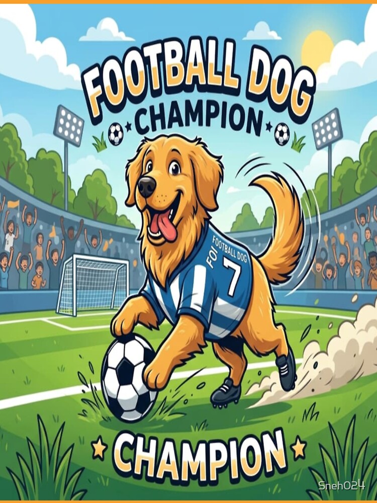 Football Dog Champion Cartoon by Sneh024