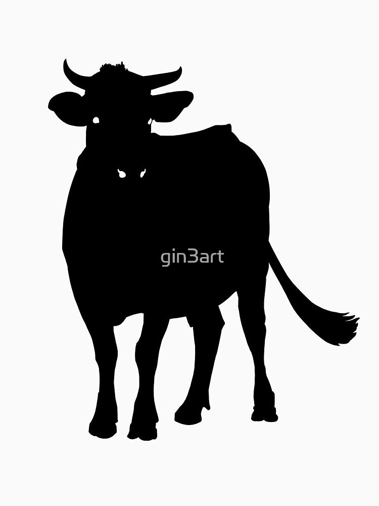 Cow Black Silhouette Milk Pet Animal Cool Style by gin3art