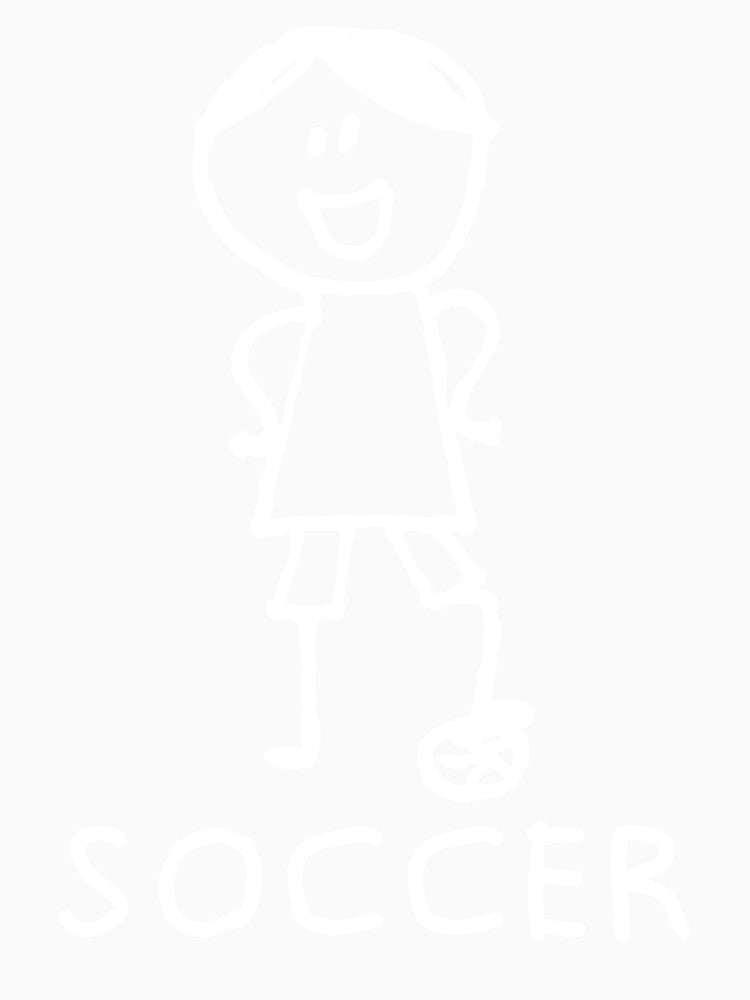 Stick Peeps SOCCER kids kid children child active (white) by SolidEarthArt