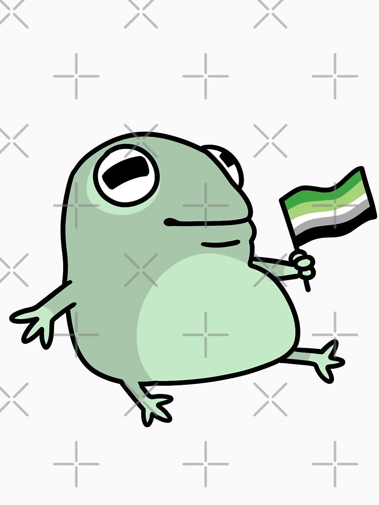 Frog with Aromantic Flag [OLD] by spadesir