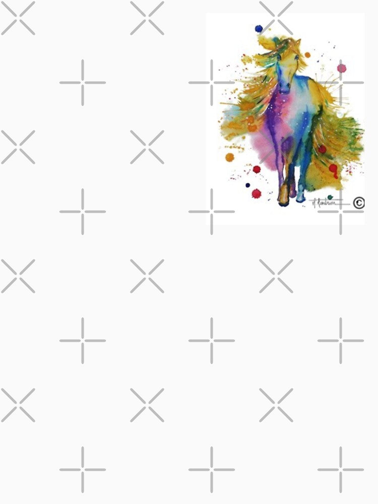 Horse in watercolor, colored freedom by Maryse-Montron