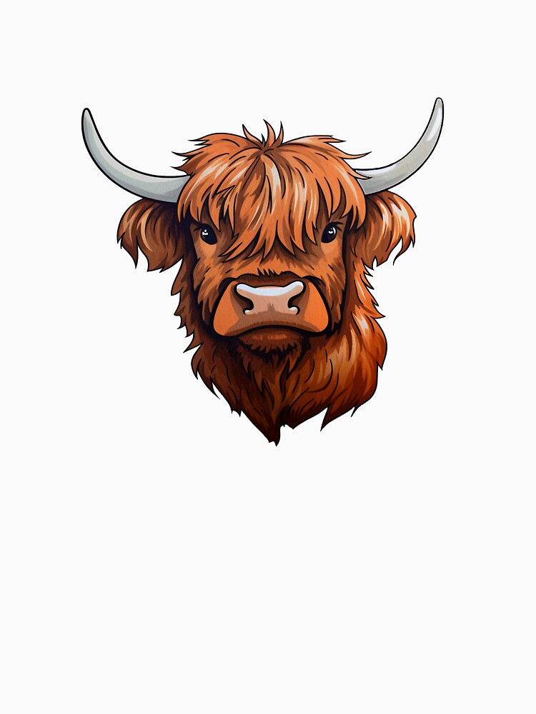 Cute Highland Cow Cartoon by PixelVibes