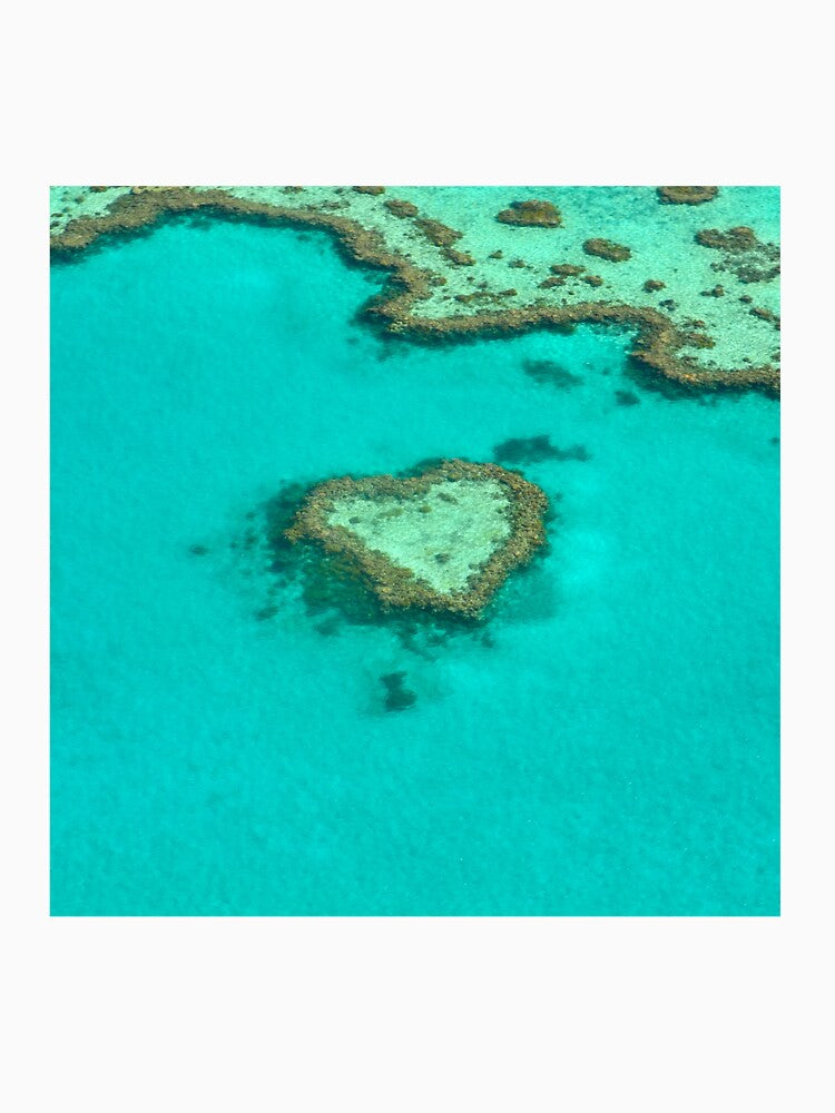Coral Heart Island In The Ocean by LisaRoseDesigns