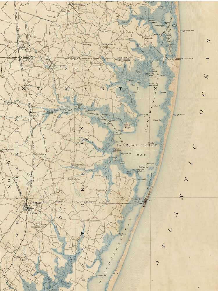 Vintage Map of Ocean City Maryland (1900) by BravuraMedia