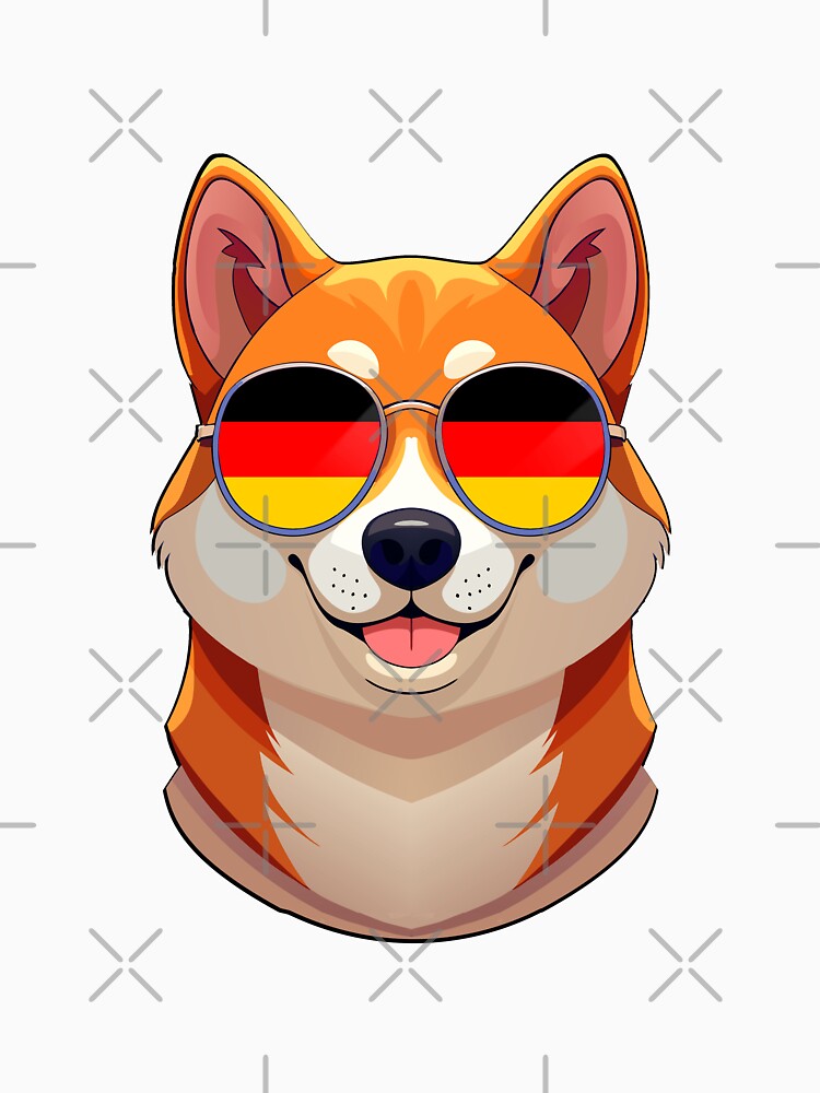 Vintage Patriotic Shiba Inu German Flag by DreamBrushy