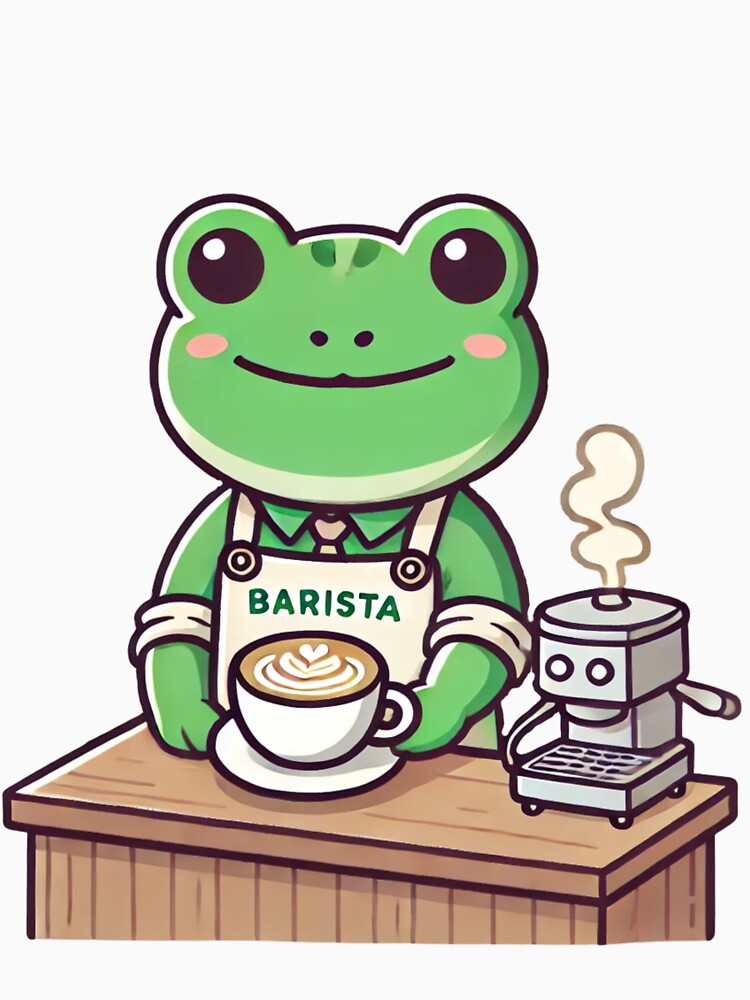 Frog Barista – Cute Café Art by ByBryteG