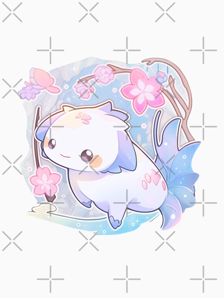 Cute Colorful Axolotl Print by NinyoDreamscape