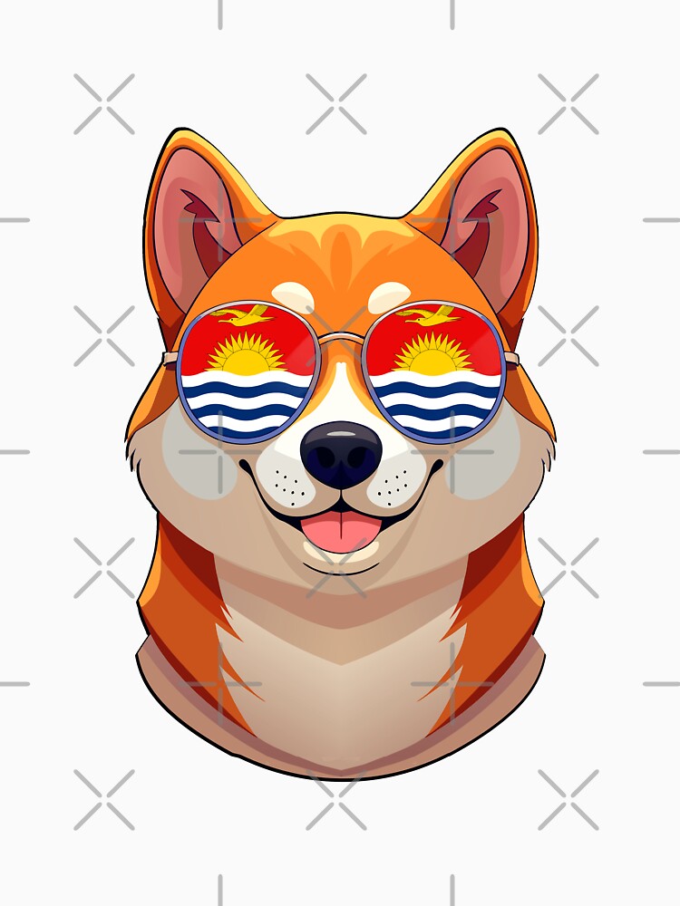Vintage Patriotic Shiba Inu Ikiribati Flag by DreamBrushy