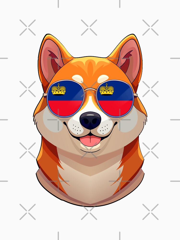 Vintage Patriotic Shiba Inu Liechtensteiner Flag by DreamBrushy