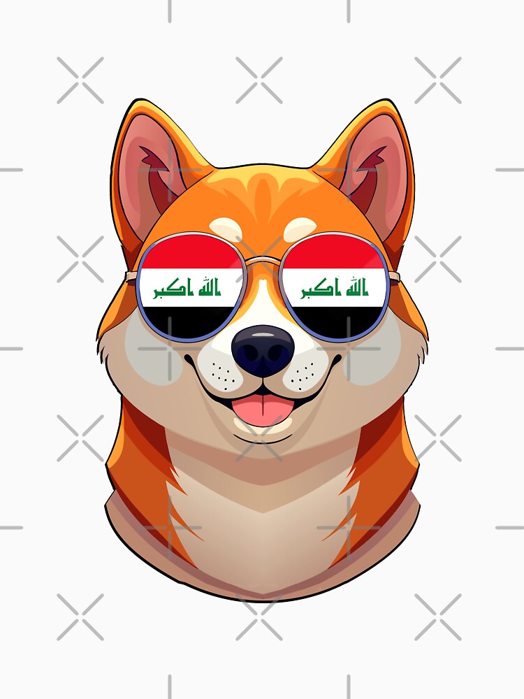 Vintage Patriotic Shiba Inu Iraqi Flag by DreamBrushy