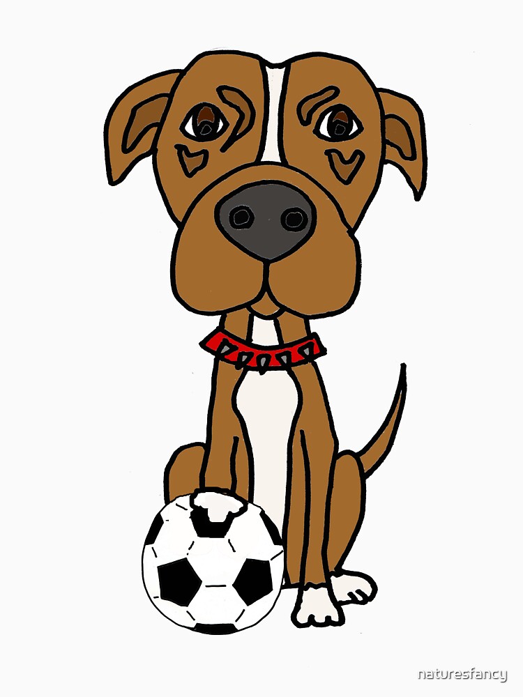 Funny Pit Bull Dog Playing Soccer by Nature's Fancy