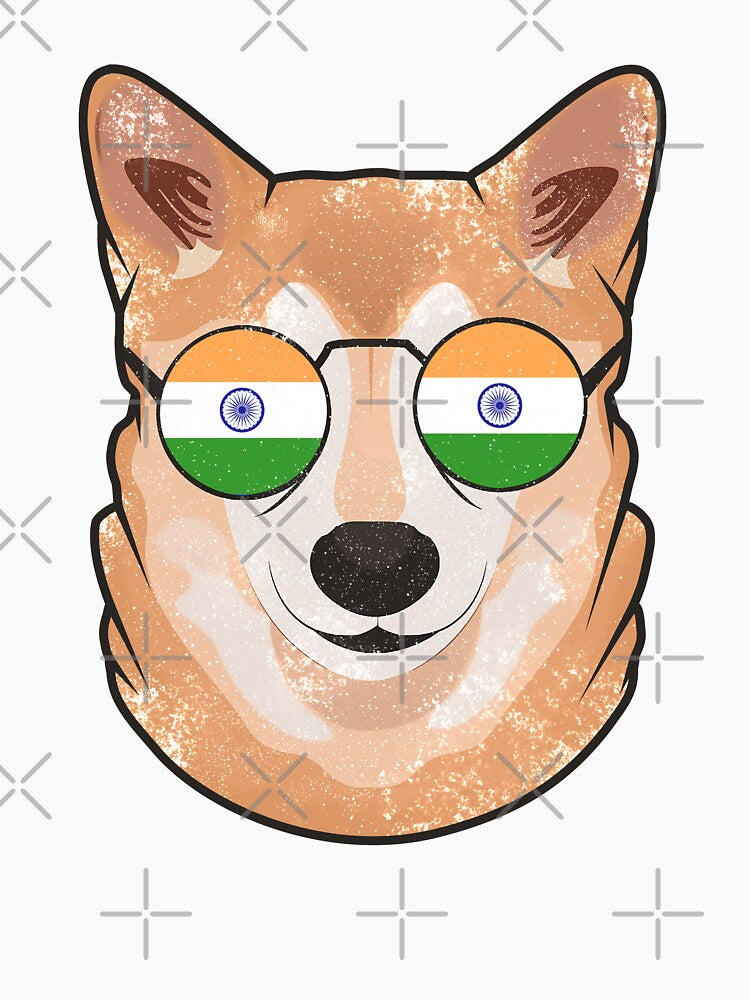 Vintage Patriotic Shiba Inu Indian Flag by feether-store