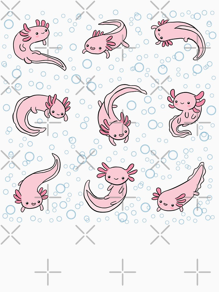 Cute little happy axolotls pack by Yarafantasyart