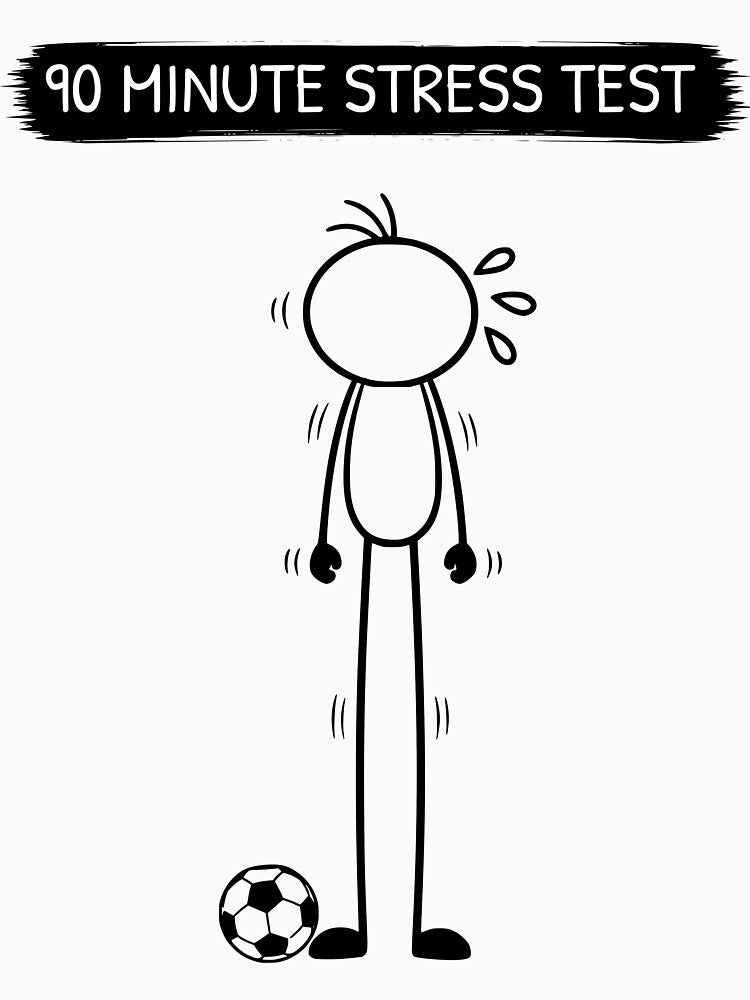 90 Minute Stress Test Funny Football Fan by Pebl-Co