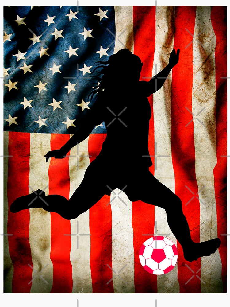 Female soccer and american flag by erozzz