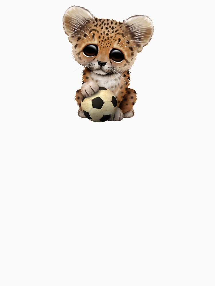 Leopard Cub With Football Soccer Ball by JeffBartels