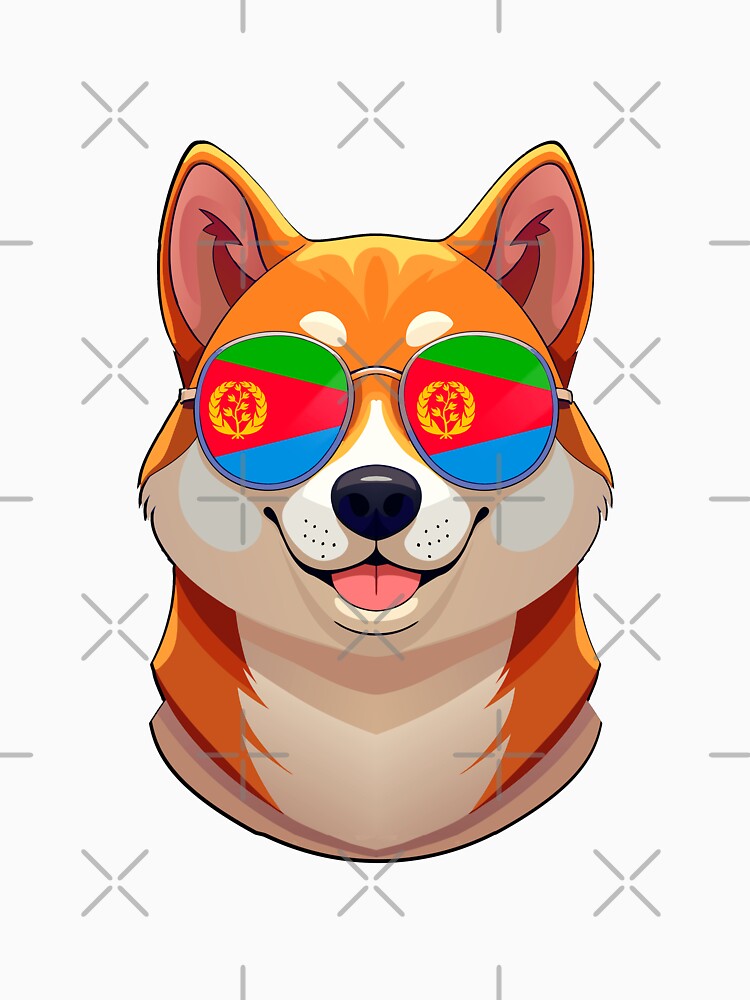 Vintage Patriotic Shiba Inu Eritrean Flag by DreamBrushy