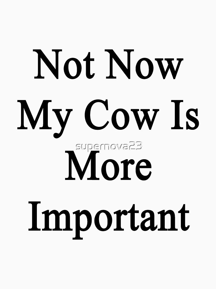 Not Now My Cow Is More Important by supernova23