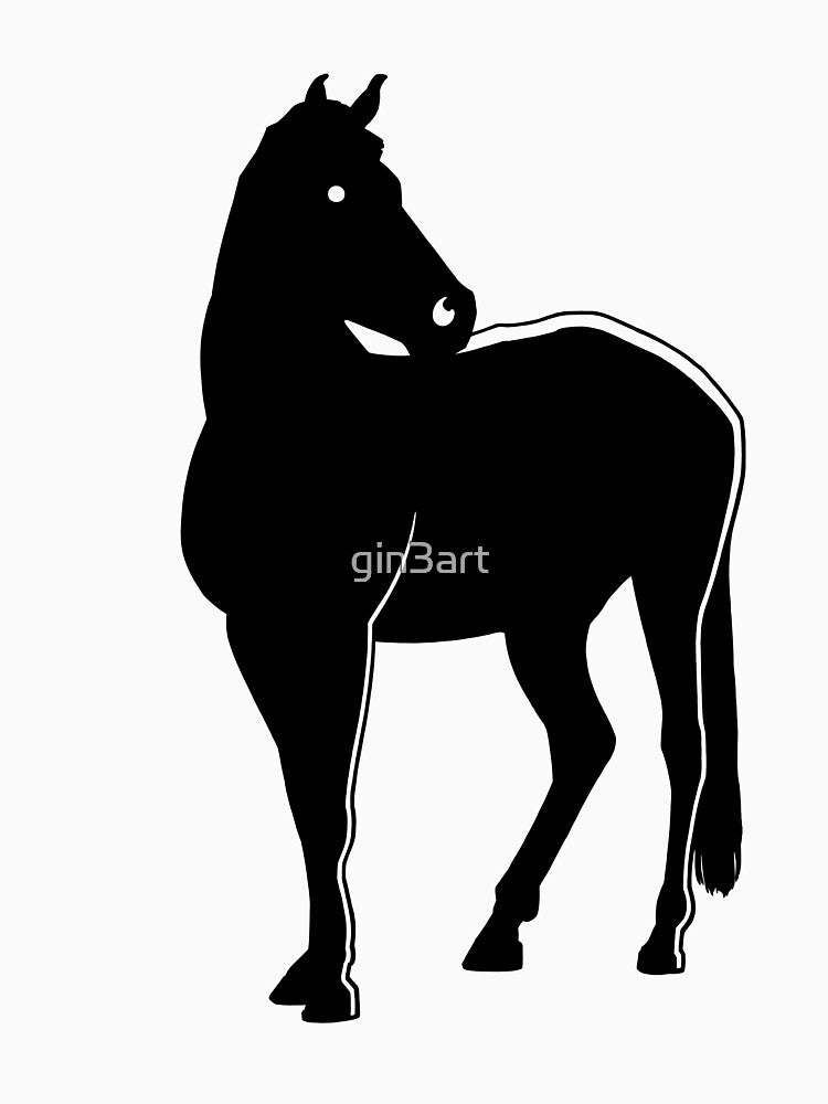Horse Black Silhouette Animal Pet Cool Style by gin3art