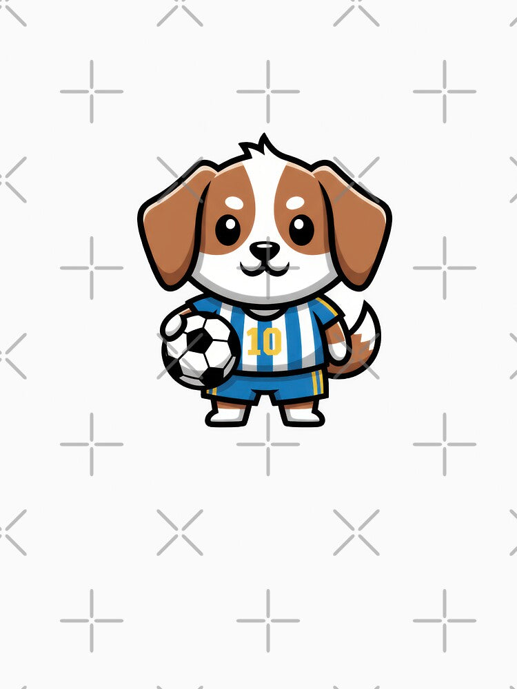 Cute Soccer Dog Mascot Design – Playful Puppy Football Fan Artwork with Ball by BrickByDream