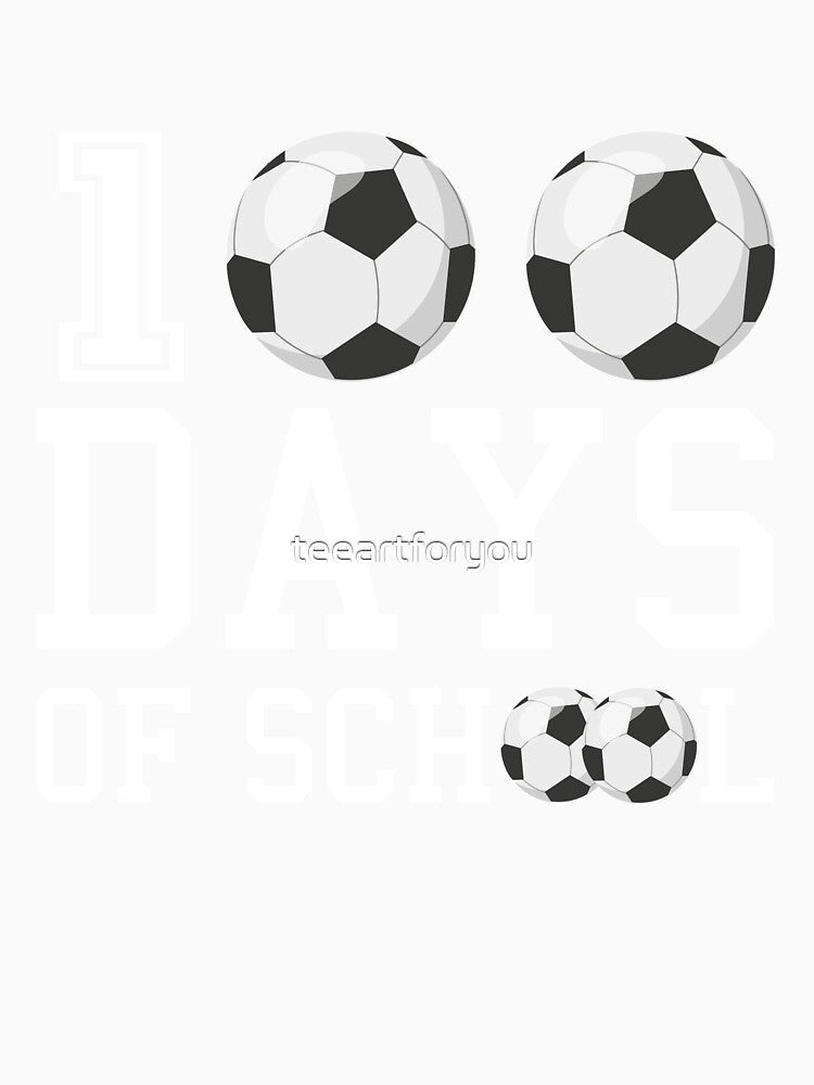 100  days of school 100days smarter soccer football student teacher kids designs by teeartforyou