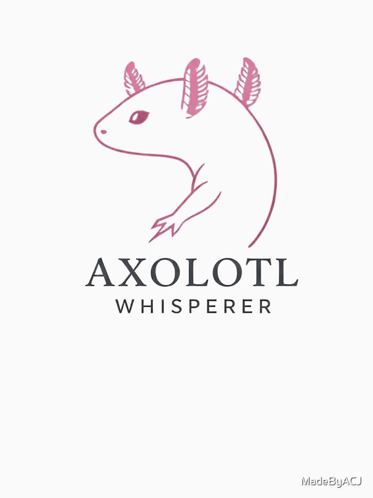 Kawaii Axolotl Whisperer Logo – Simple Cute Axolotl Outline – Amphibian Lover Gift Idea by MadeByACJ
