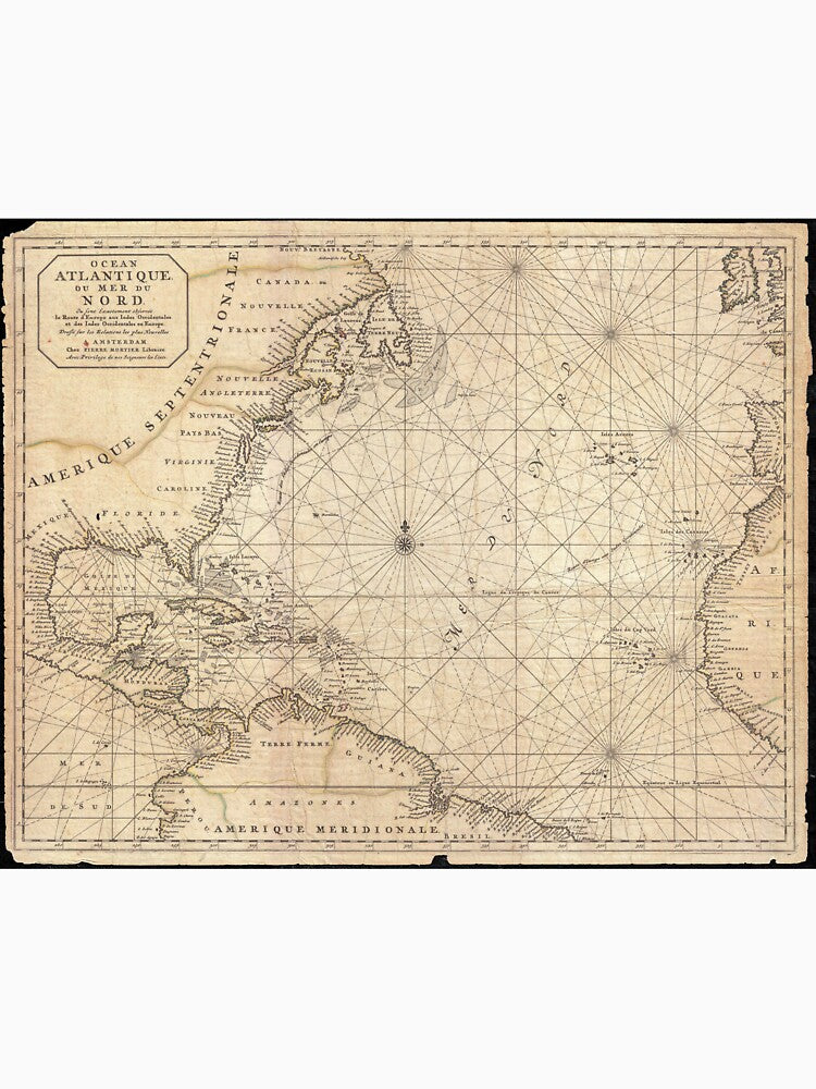 Vintage Map of The Atlantic Ocean (1683) by BravuraMedia