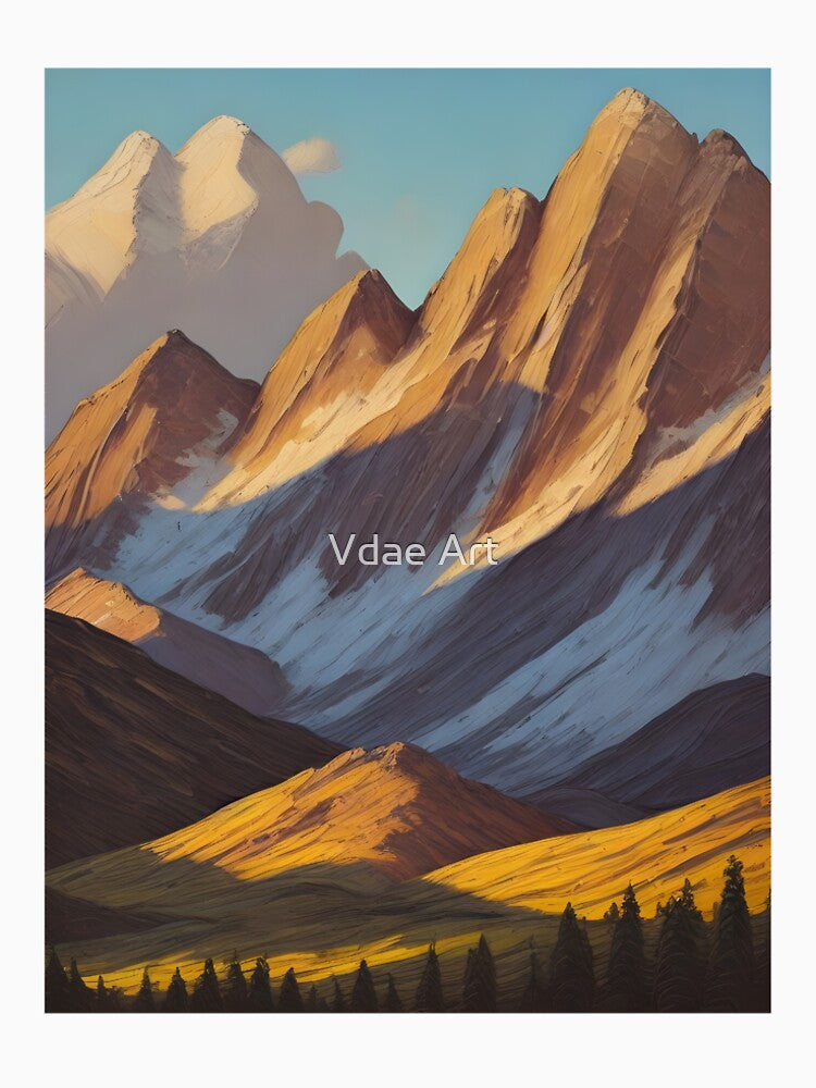 Mountain landscape misty art by Vdae Art