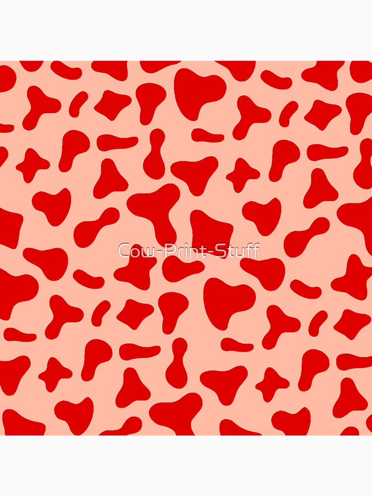 Red Cow Pattern on Pink Cow | Holstein Cow Pattern by Cow-Print-Stuff