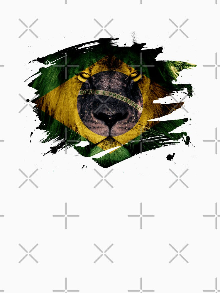 Brazil Flag & African Lion Picture by ockshirts